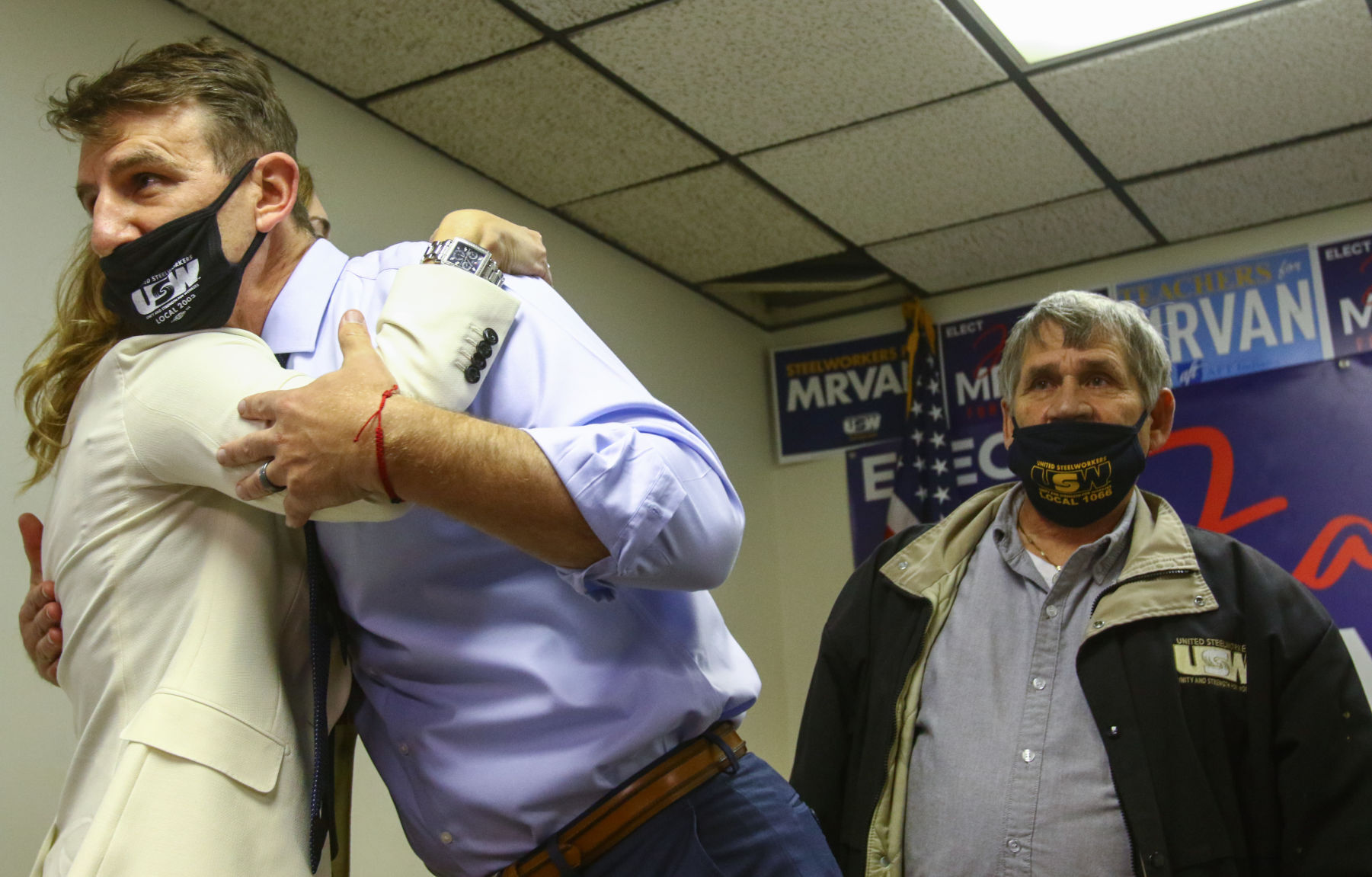 Frank Mrvan visits headquarters on Election Night